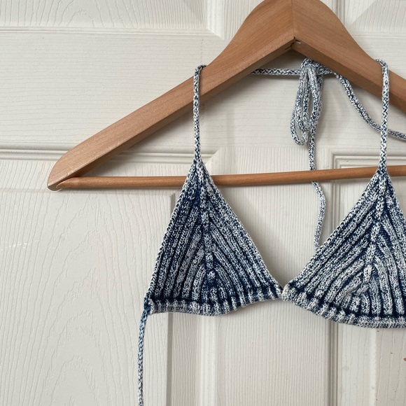 knorts denim barely bikini top in indigo blue - Picture 4 of 5